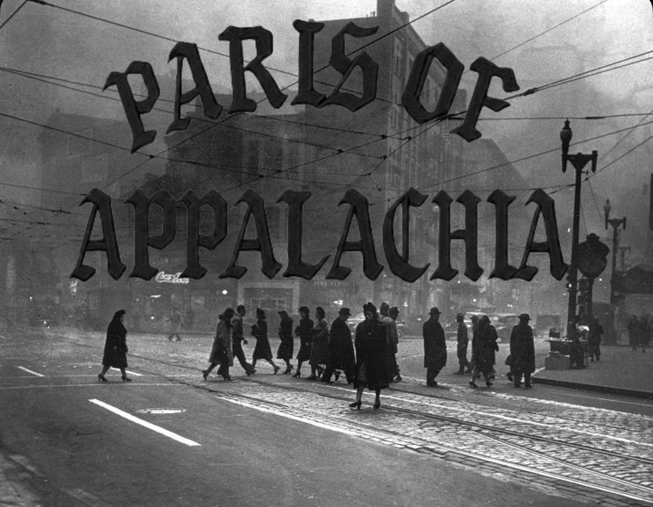 Street crossing in heavy smoke